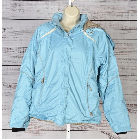 Obermeyer Women's Ski/Snowboardi Mala Jacket Pale Blue Size 14 - Picture 1 of 7